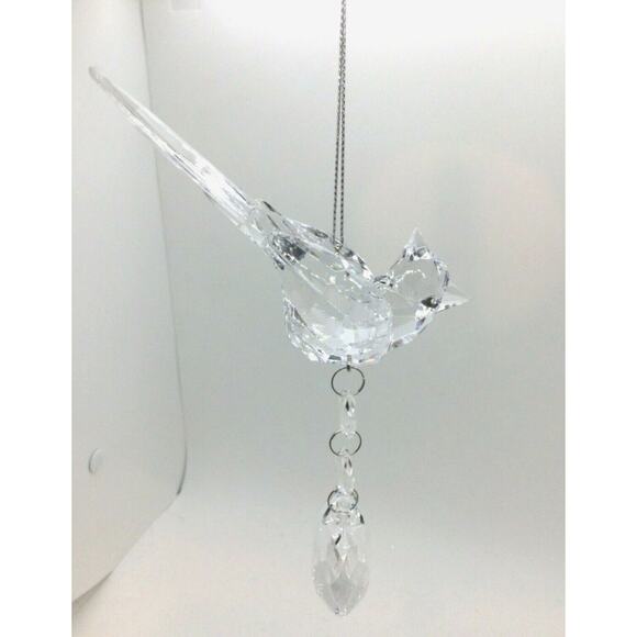 Cardinal Ornament Crystal Clear Sparkling Sun Light Catcher Christmas Bird - Picture 5 of 5